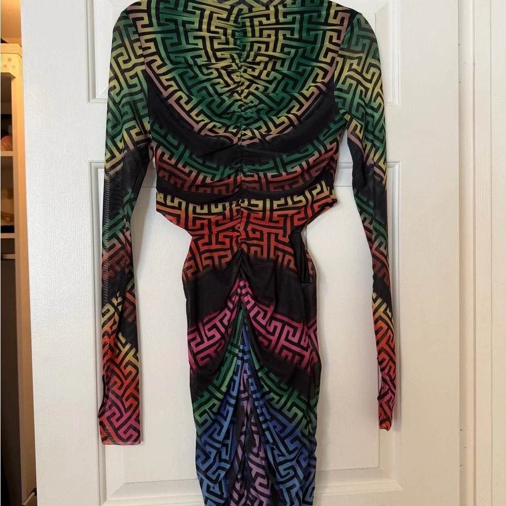 AFRM Multicolor Geometric Long Sleeve Mini Dress - Picture 4 of 5